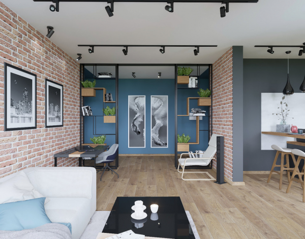 фото бесщелевого натяжного потолка в гостиную